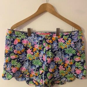 Lilly Pulitzer Floral Print Shorts - Navy, Pink, Green, Orange
